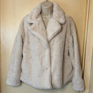 Jou Jou Soft Cream Faux Fur Teddy Jacket size S
